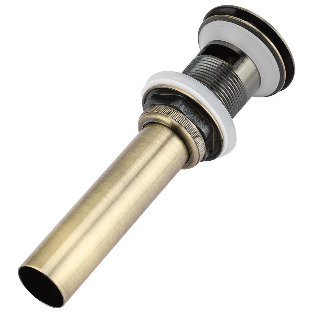 G1 1 4  Brass Bathroom Basin Sink Pop Up Drain Assembly with Over Flow (Green Bronze)