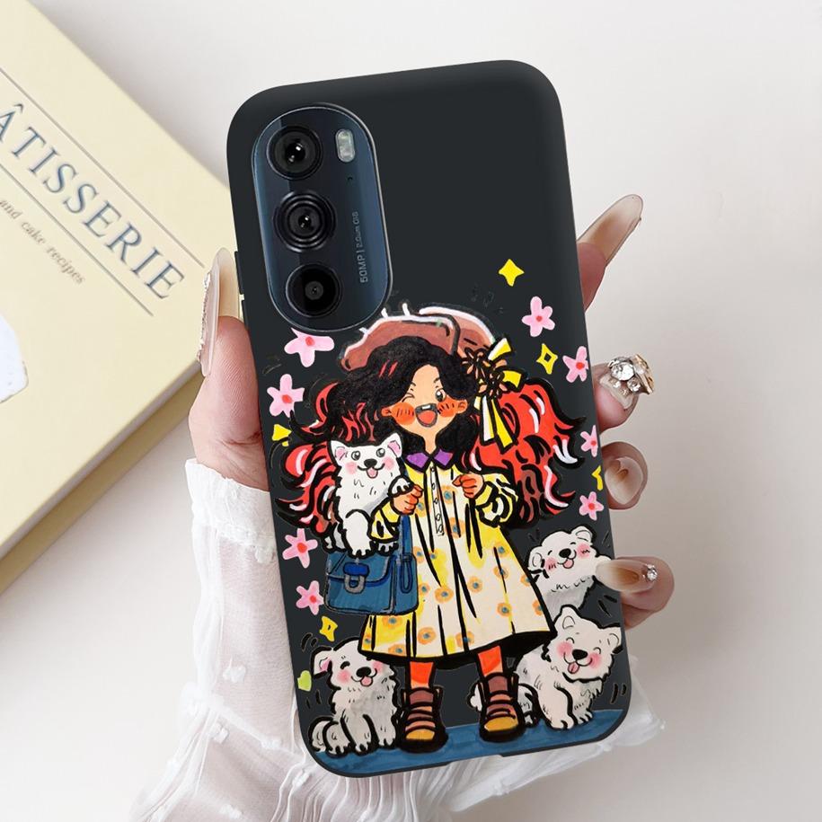 For Motorola Edge 30 Pro Case XT2201-1 Cover Lovely Panda Bowknot Silicone Shockproof Cover For Moto Edge Plus 2022 Edge30 Funda
