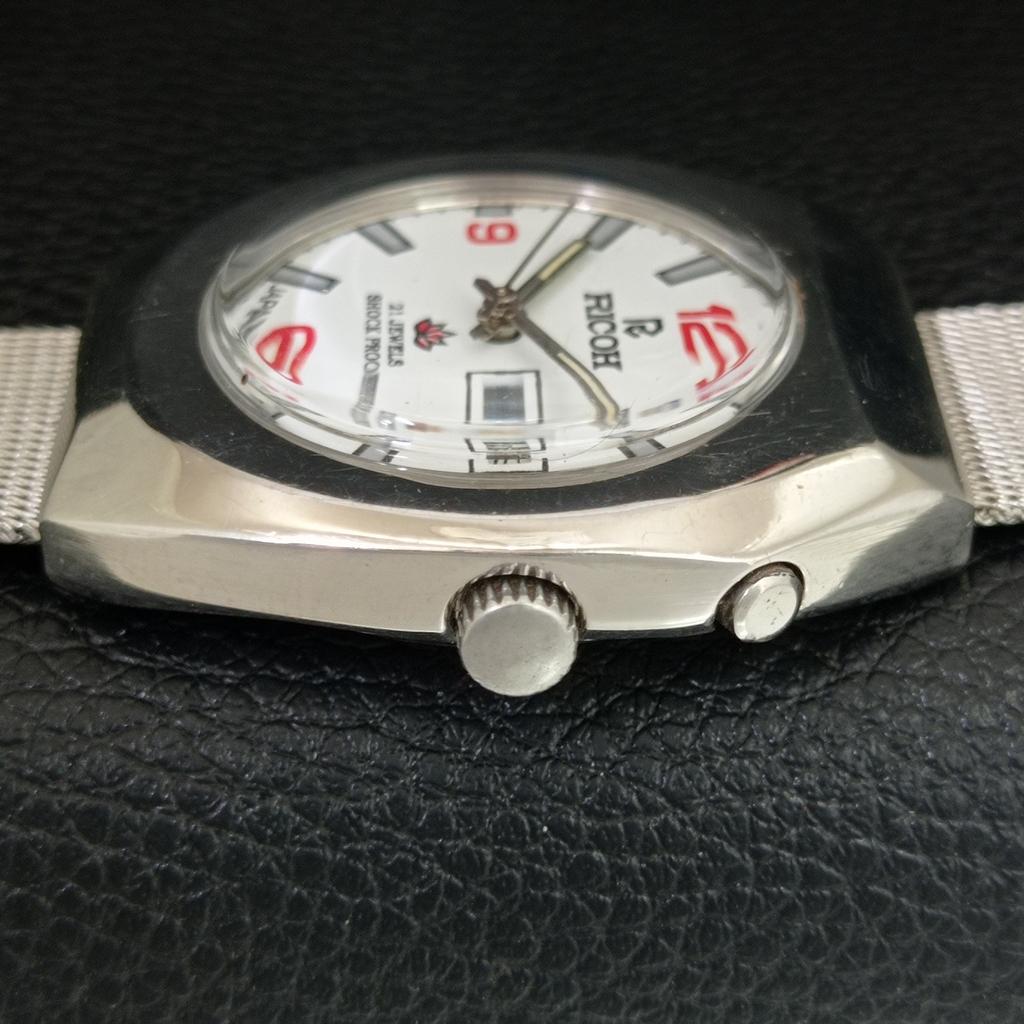 VINTAGE RICOH R31 AUTOMATIC JAPAN MENS WHITE COLOR DIAL WATCH A709380-1