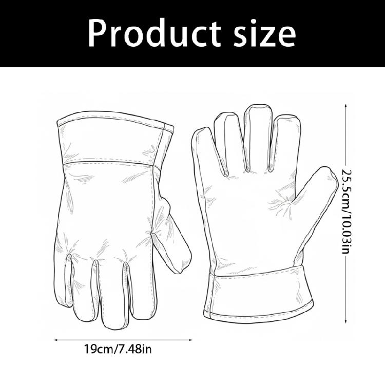 Heat Resistant Work Glove With Aluminum Foil Backing And Leather Palms For Industrial Camping High Temperature Tasks Use