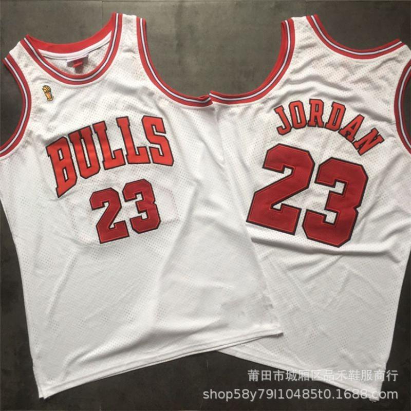 Chicago Bulls 23 Michael Jordan Rookie 1996-97 NBA Finals Jersey Cotton Basketball Shirt Men Women
