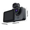 DVR para automóvil HD 1080P con 3 lentes para tablero de instrumentos, cámara de tres vías, grabadora de video, videocámara para tablero de instrumentos, pantalla IPS de 2.0 pulgadas y cámara trasera