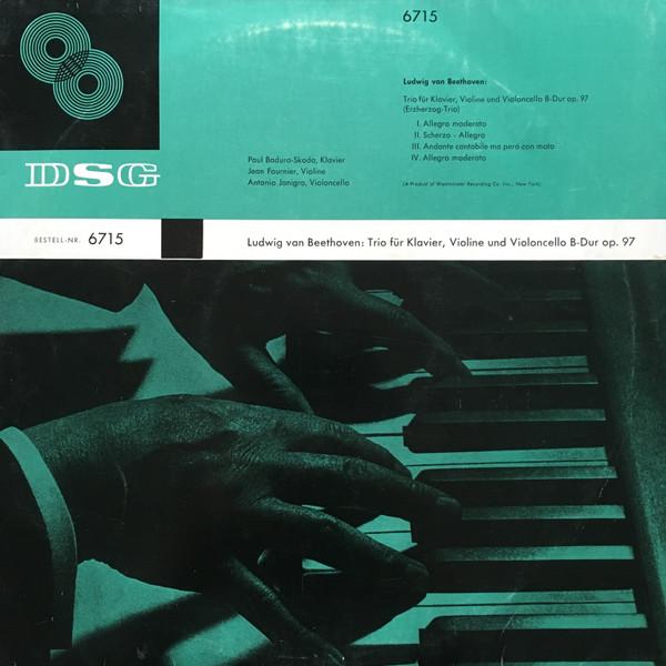 

LP Record LUDWIG VAN BEETHOVEN PAUL BADURA Trio Fur Klavier Violine Und Violo DSG6715 DSG Germany Classical Used