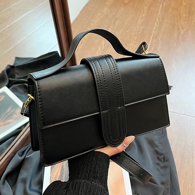 Sac à bandoulière tendance de luxe pour femmes, sac à rabat en cuir, petit sac carré à une épaule, sac à main messager