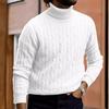 Autumn and Winter Men's Sweater European and American Casual Retro Twisted Turtleneck Men's Knitted Bottoming Sweater