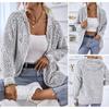 Hooded Drawstring Zipper Knit Sweater Women's Cardigan Coat