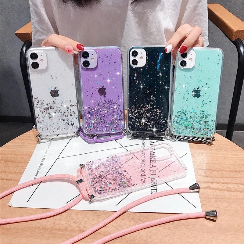 Applicable to Samsung S25U protective case S24U mobile phone case S23 gold foil Epoxy A15 diagonal span lanyard