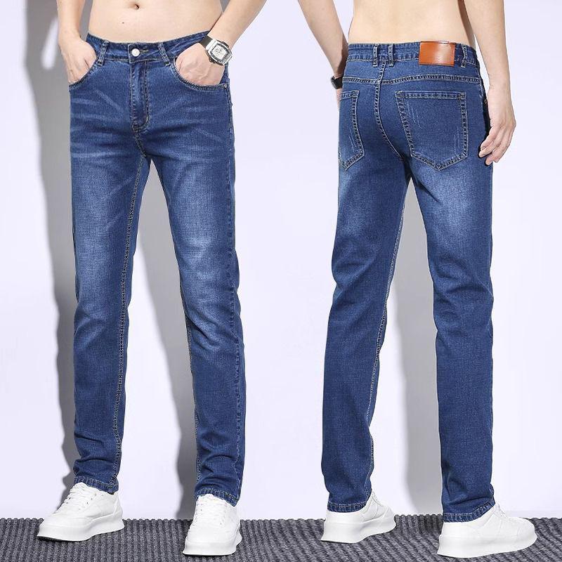 Jeans Men's Summer Thin New Casual Men's High-end Elastic Loose Straight Breathable Long Pants