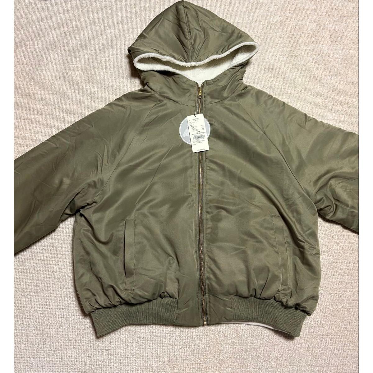 earth music&ecology reversible hoodie boa blouson