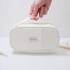 Simple Design Pencil Bag Pen Case Macaron Color Multi Mesh Pocket Slot Handle Storage Pouch for Stationery School