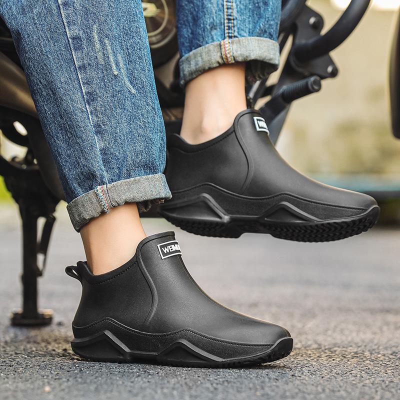 Water Shoes Popular Japanese and Korean Short Rain Shoes Men and Women Couples Soft-soled Non-slip Rain Boots Waterproof Glue Shoe Cover Shoes