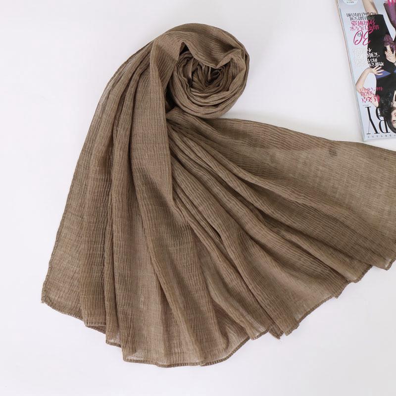 Autumn and winter Bali yarn pleated solid color women's scarf refreshing breathable versatile long scarf shawl style