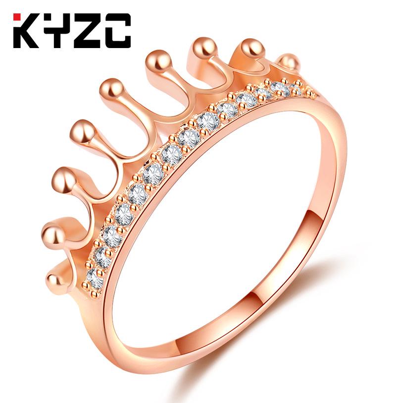 

Европейская и американская корона королевы женское кольцо - Горячо продаваемый популярный стиль Size 9 розового золота