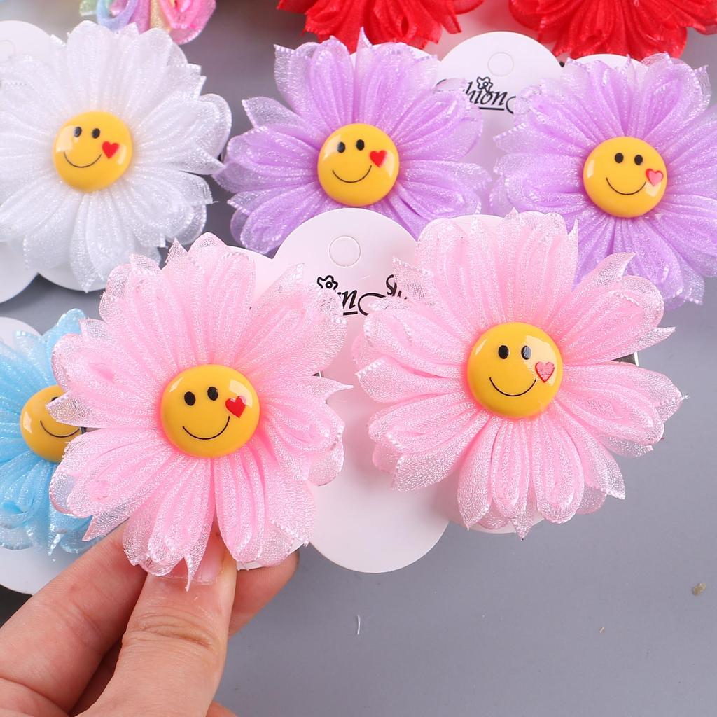 Smiley-Blumen-Haarspangen für Mädchen - Niedliche Accessoires für Kinder