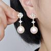 Schneeflocken-Perlen-Quastenohrringe - Luxuriös, High-End, Exquisit und Schlicht, Vielseitig, High-End Ohrring-Set ohne Ohrhaken