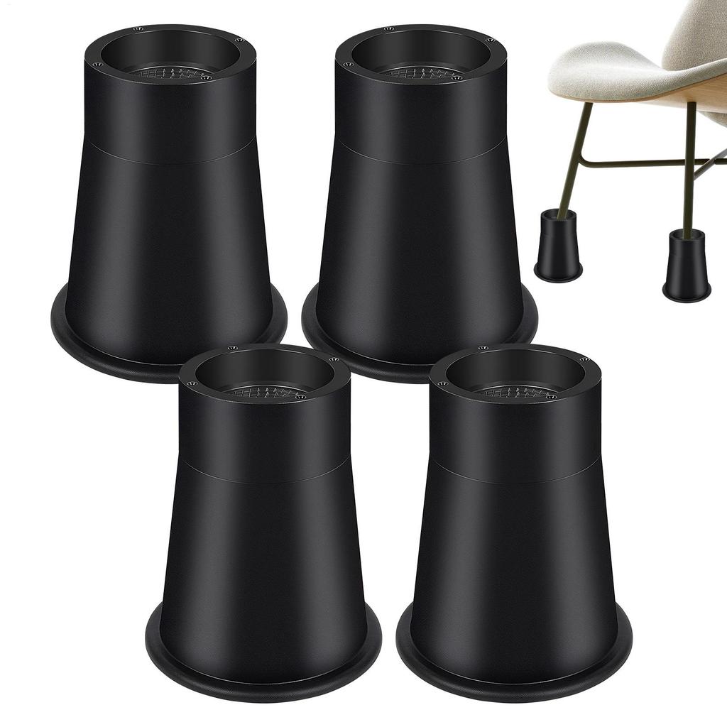 4Pcs Furniture Riser Round Rubber Sofa Riser Adjustable Bed Leg Extender Stand Heavy Duty Bed Lifts Risers For Bed Chair Leg