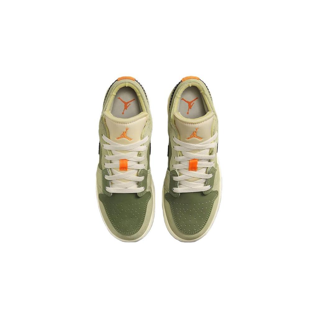 Air Jordan 1 Low SE Craft GS Sky J Light Olive Kids Sneakers Green Celadon Bright-Mandarin FD9092-300