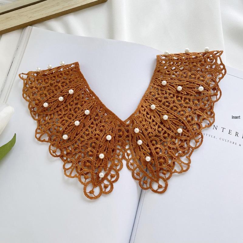 Korean Pearl Lace Shawl - Spring/Summer Sun Protection, Versatile Hollow Out False Collar, Cotton Outerwear