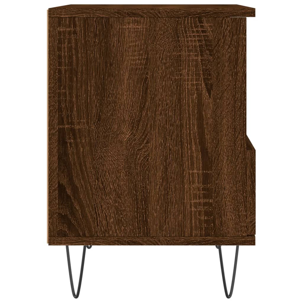 Nightstand Brown Oak Effect 40 X 35 X 50 Cm Engineered Wood