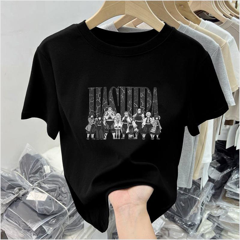 

Ghost Annihilation Blade Peripheral Joint Charcoal Jiro Pure Cotton Tide Loose Short Sleeve Printed Men Women s T-Shirts Comics 4XL