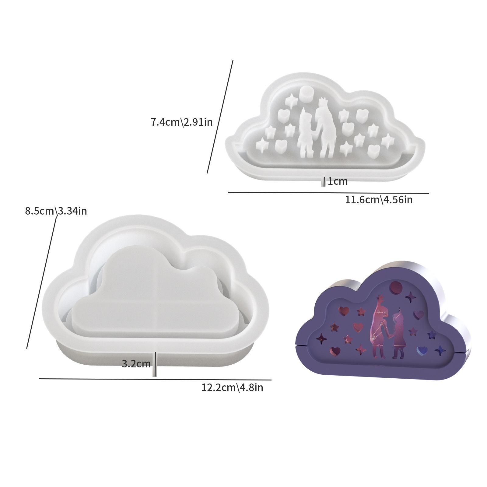 

3D Cloud Swan Unicorn Reindeer Couple Silicone Mold Silhouette Designs Handmade Home Decor Craft Unique Gift Idea