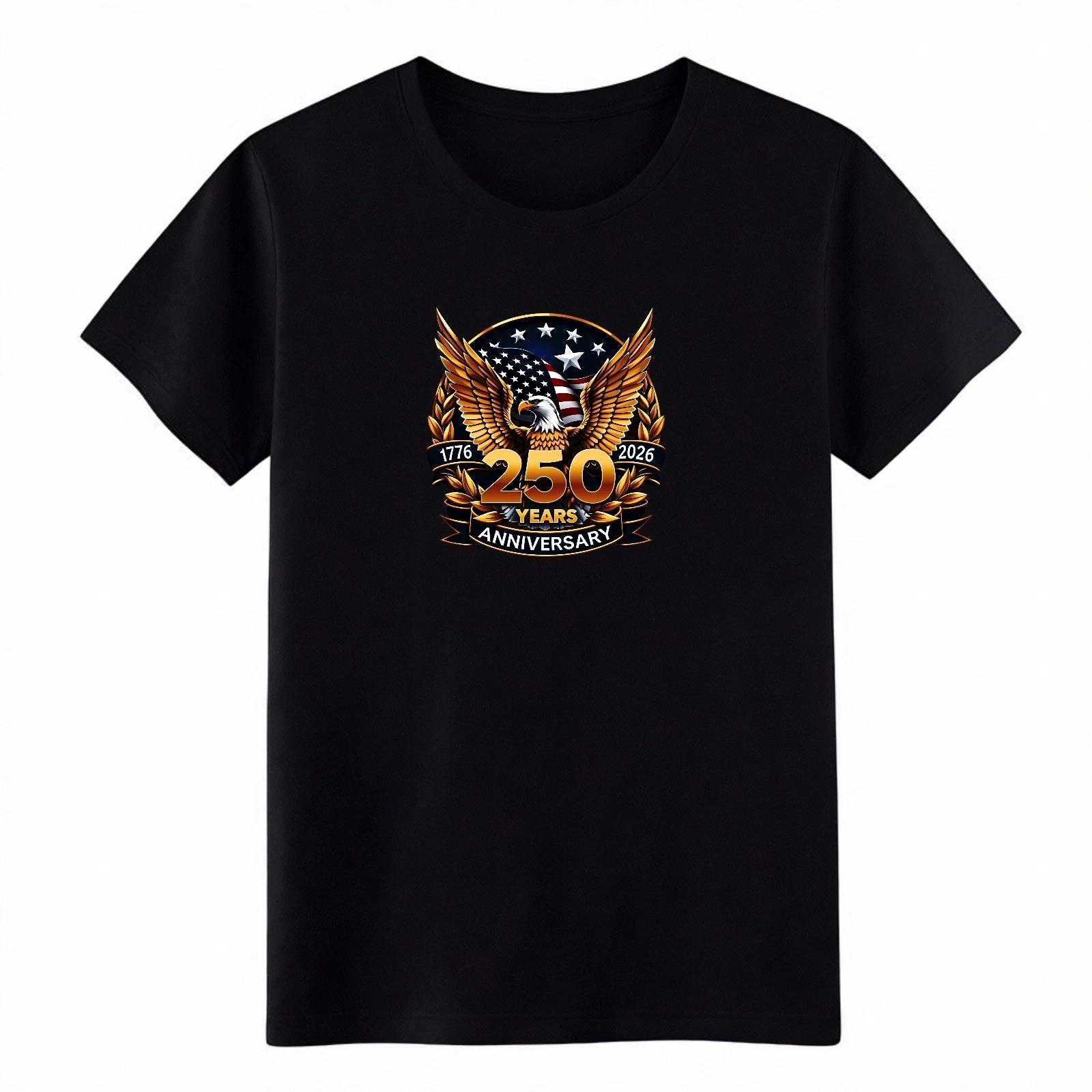 Unisex USA 250th Anniversary 1776-2026 Patriotic Eagle print T-Shirt Casual Tee S