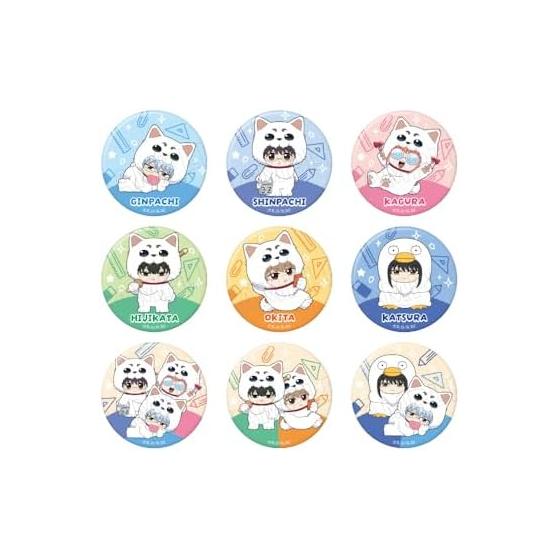 Gintama. Trading Can Badge Kigurumi Ver. 9-Piece Box (Includes Sadaharu & Elizabeth) Approx. 57mm