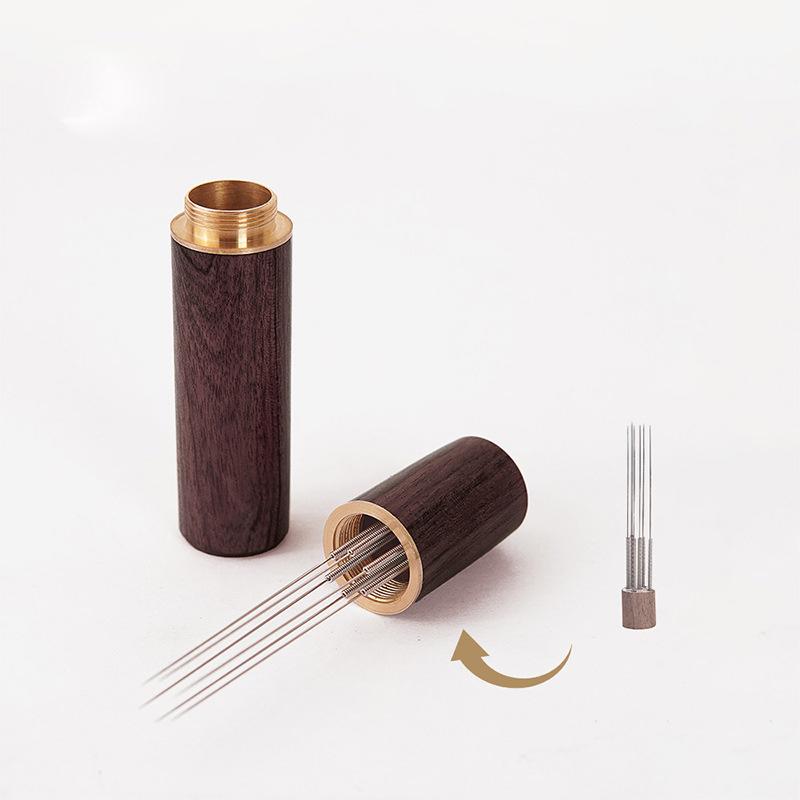 6 Needle Coffee Powder Tamper Espresso Coffee Stirrer Coffee Accessories Wood Handle Distributor Cafe Tool Barista