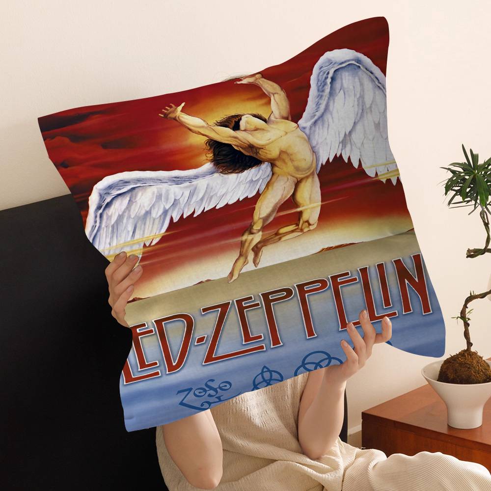 Band L-Led Z-Zeppelin Kissenbezüge Cartoon Sofa Dekoratives Zuhause Zweiseitiger Druck Kurzer Plüsch Niedlicher Kissenbezug