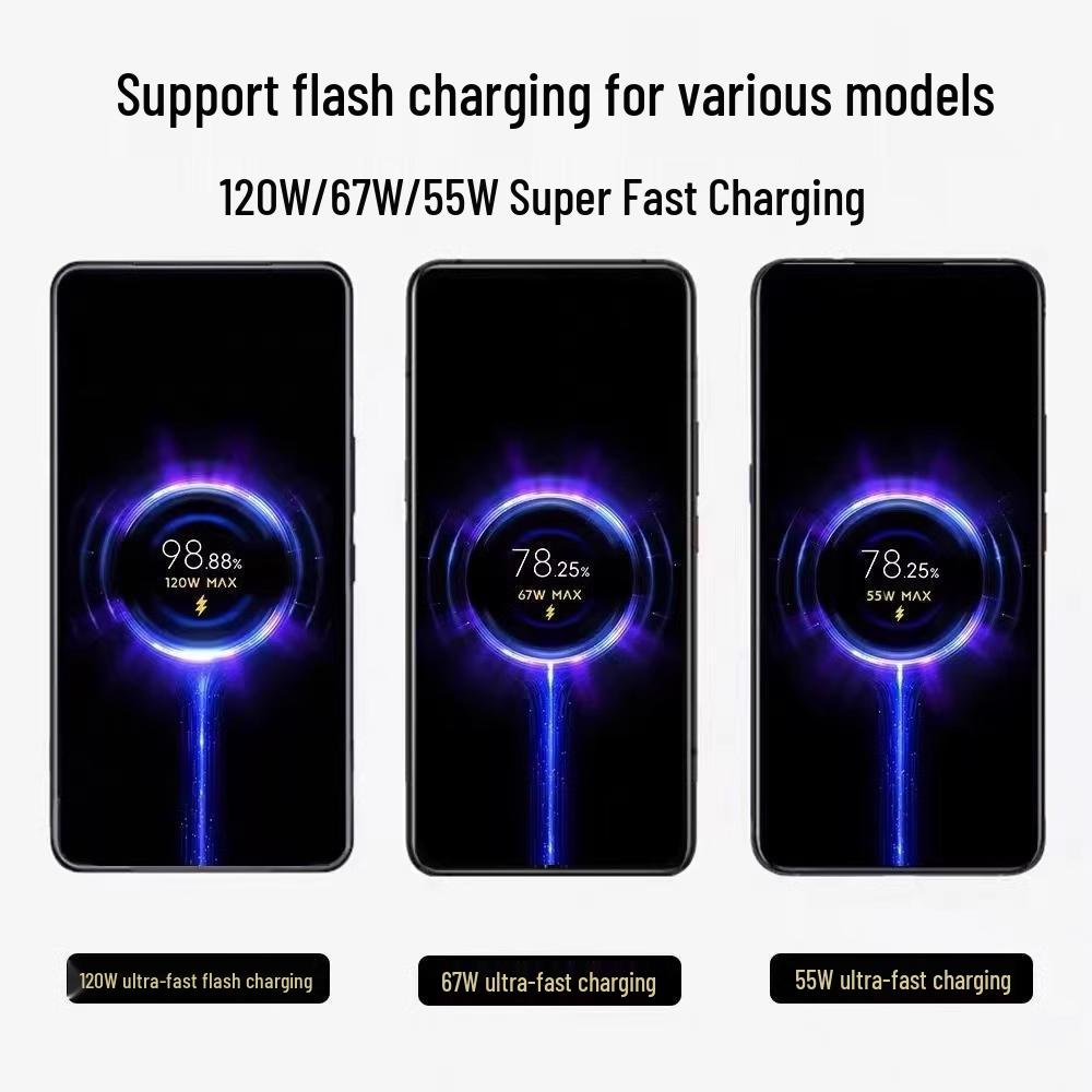 Xiaomi 120W Fast Charging Cable for 14Pro, 10 Supreme, 12Pro, Mix4, 13P, Redmi K60
