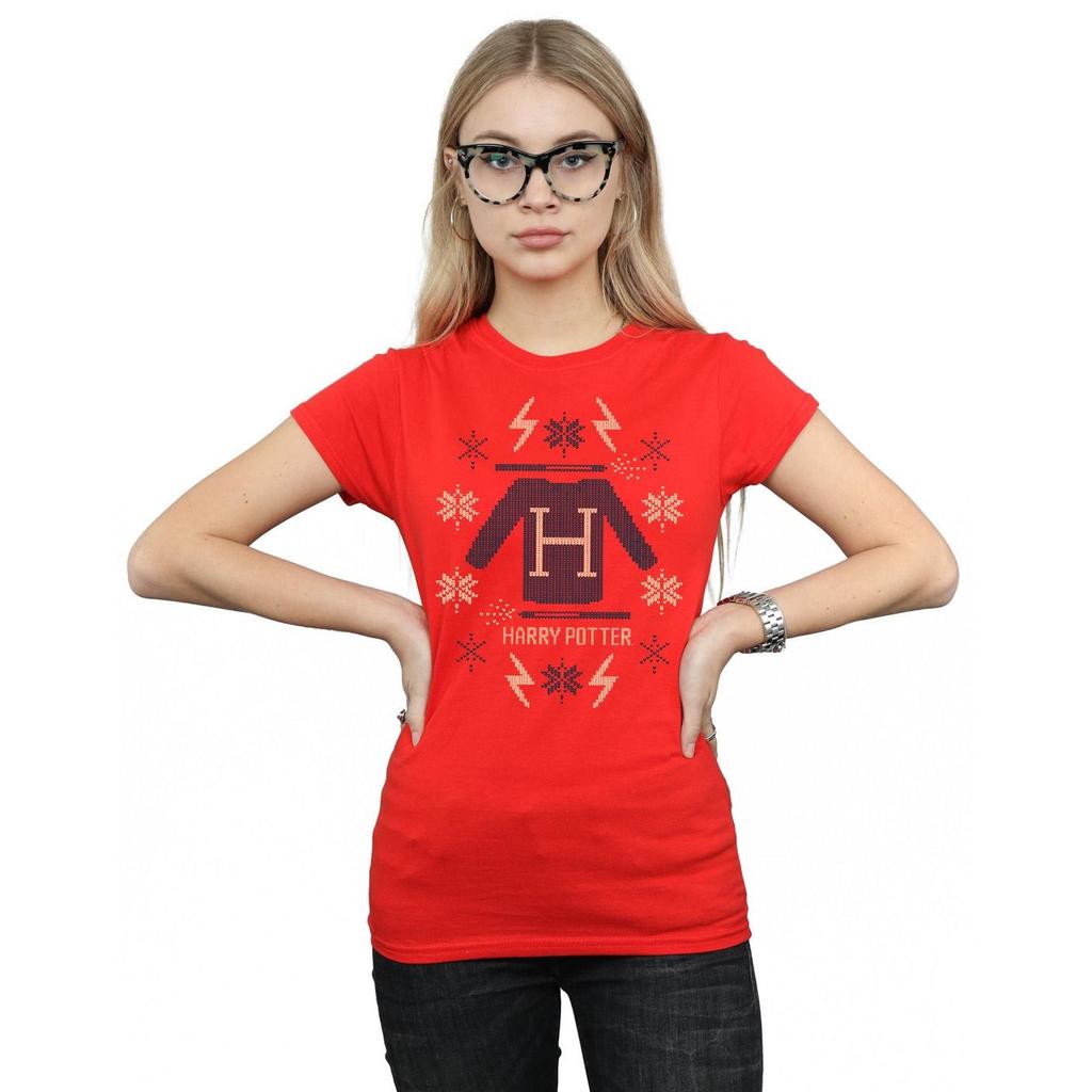 Harry Potter Womens/Ladies Christmas Knit Cotton T-Shirt
