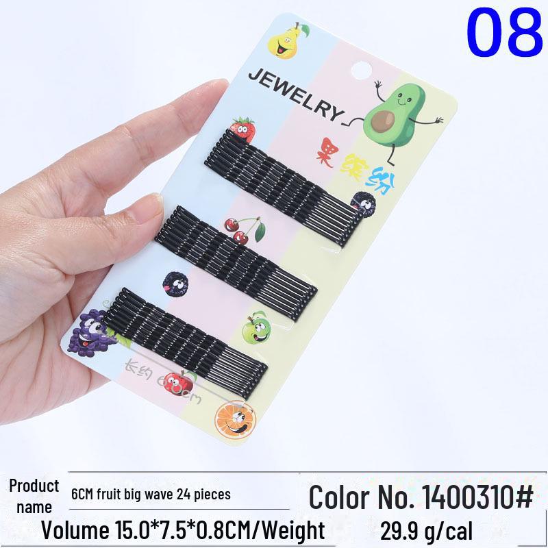 Multicolor Black Wave Hair Clips: One-Line, U-Shaped, Gold & Silver, Steel, Ball Head, Hairpin Set