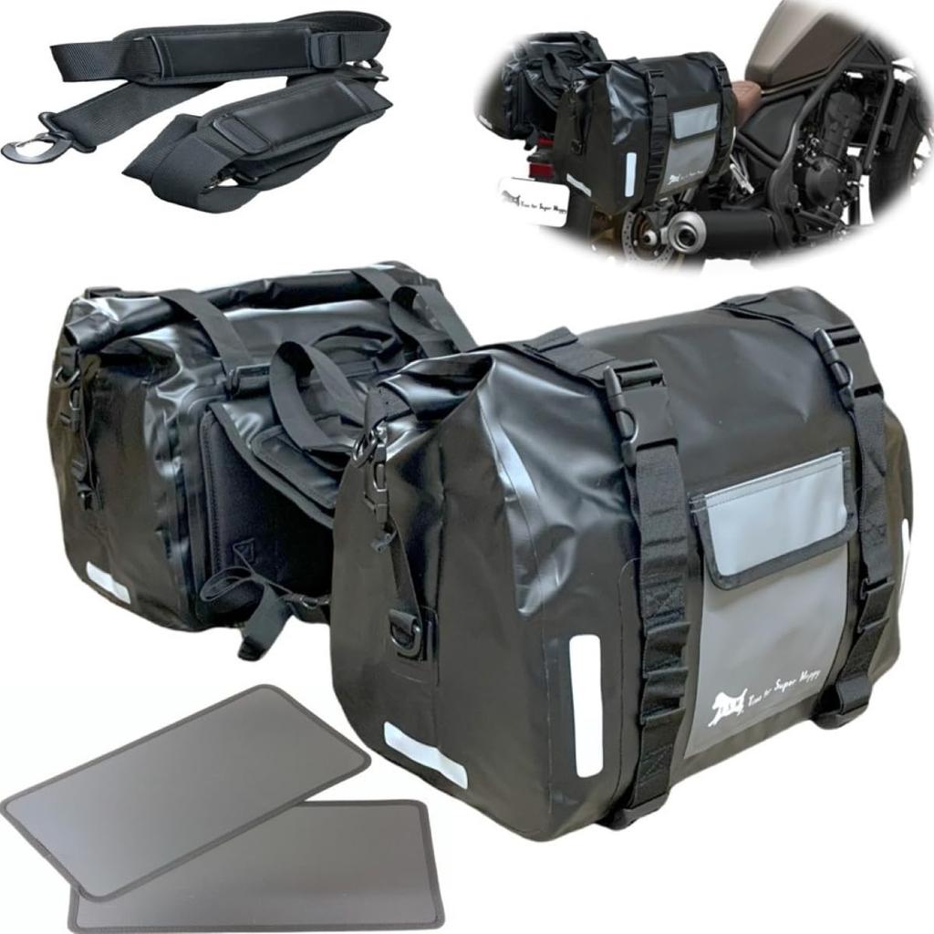 Waterproof Motorcycle Side Bags of with Reinforced Bottom Waterproof Engine Guard Motorcycle Side Shoulder Bags with Large Motorcycle Riding Tools and