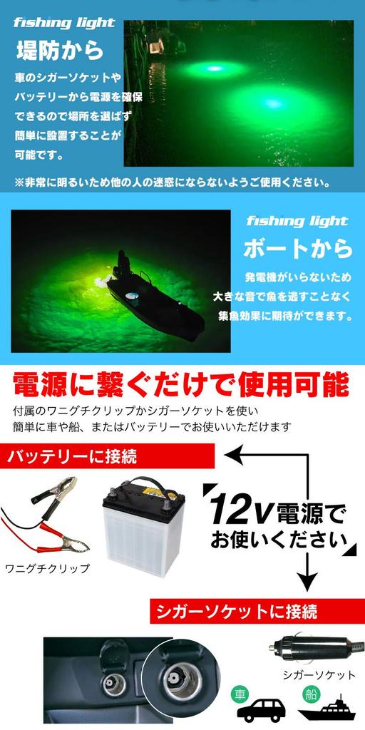 Funks Angelicht Hellgrün 60W LED Angelicht Unterwasser-Angelicht 12V