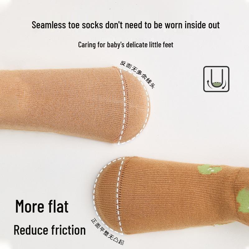 Cartoon Loose Cuff Cotton Baby Socks - Antibacterial and High Elastic for Spring/Autumn