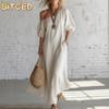 Fashion Summer Spring Solid Color Print Short Sleeve Casual Dresses