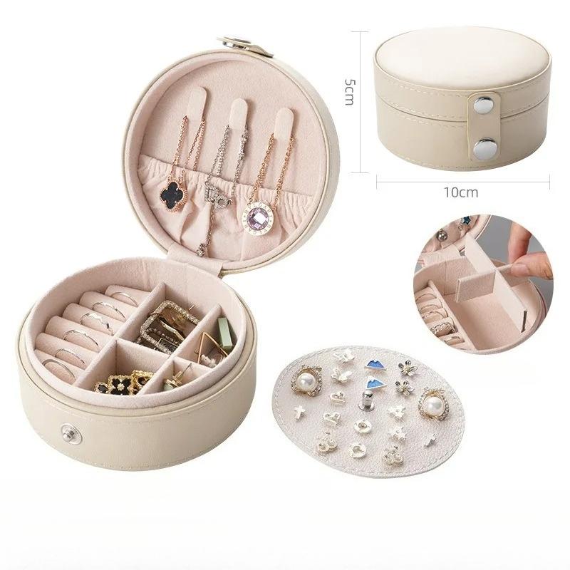 Small Travel Jewelry Organizer Box for Girls Women Earring Rings Storage Case Necklace Pendant Box