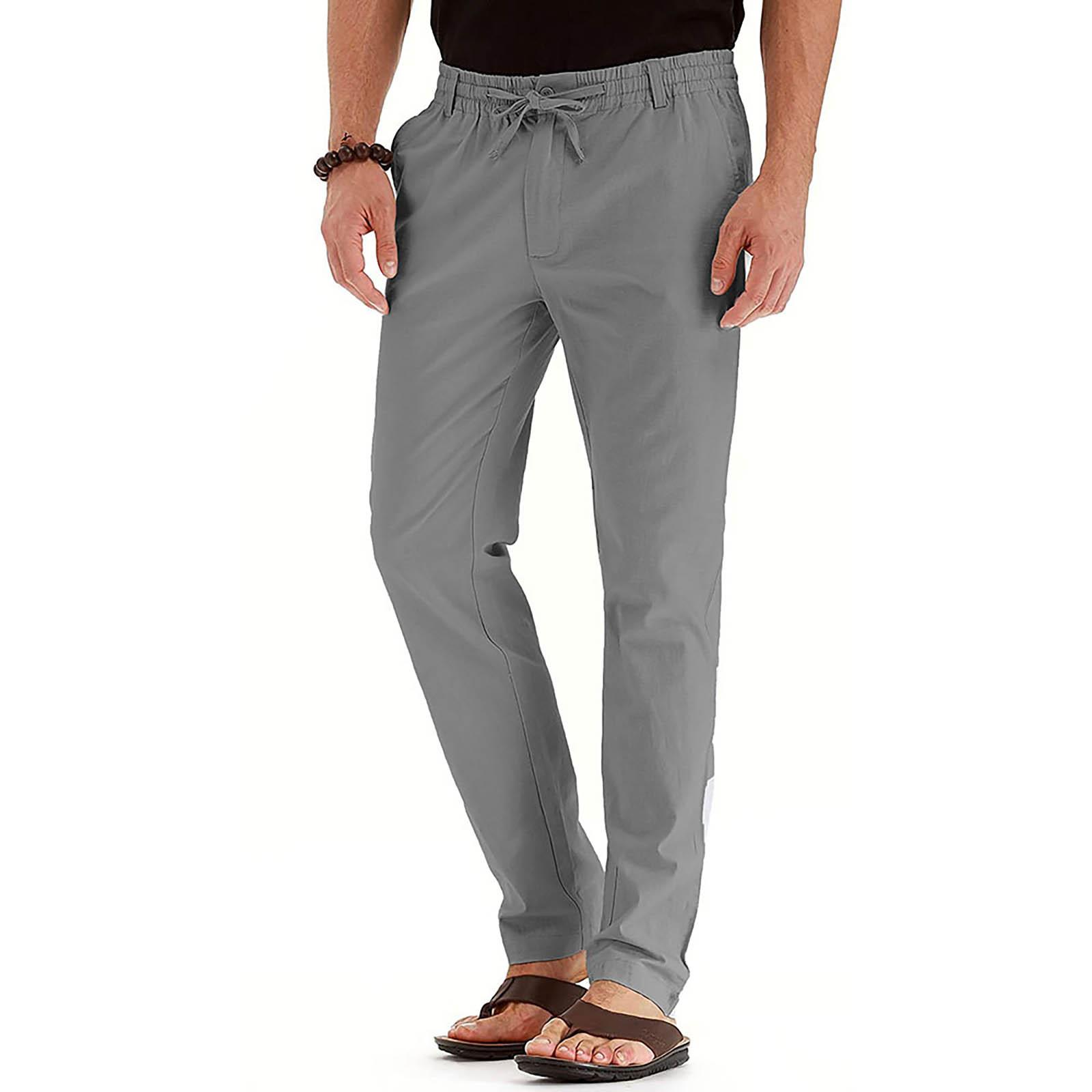 

Men s Sports Casual Jogging Trousers Lightweight Hiking Work Pants Outdoor Pant M серый
