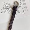 Women's Woven Leather Belt – Simple, Casual, Versatile Korean Style for Jeans