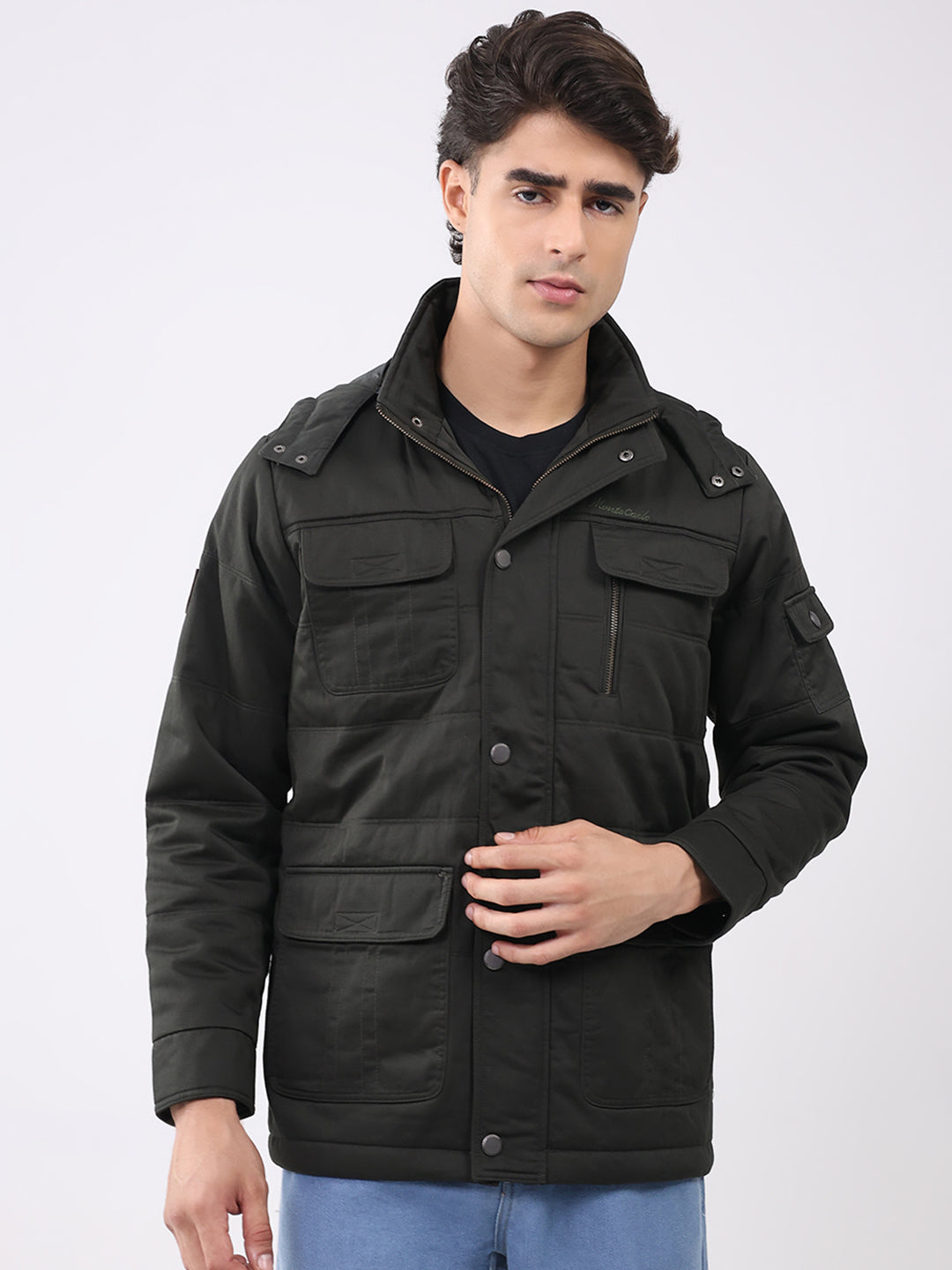 Monte Carlo Men Regular Fit Green Jacket L