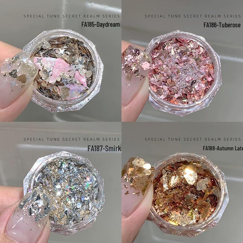

Nail Art Glitter Shimmer Powder with Dazzling Sequins – Super Bright and Whitening