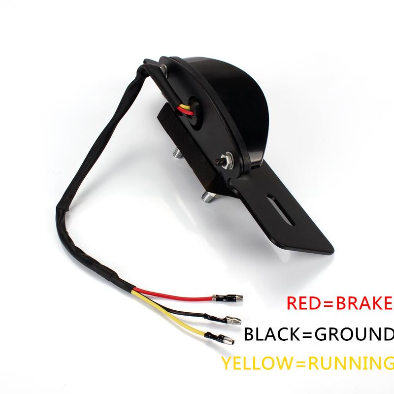 1PCS Motorcycle LED License Plate Bracket Tail Light Smoke For Yamaha TW200 XS650 XS750 XS850 Motorcycle Light