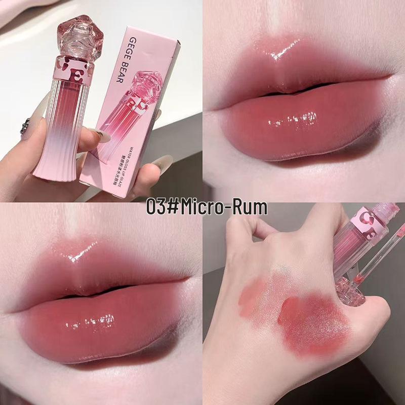 Gege Bear Enchanting Pink Lip Glaze Set for Women – Plumping, Whitening, Dewy Finish Lipstick