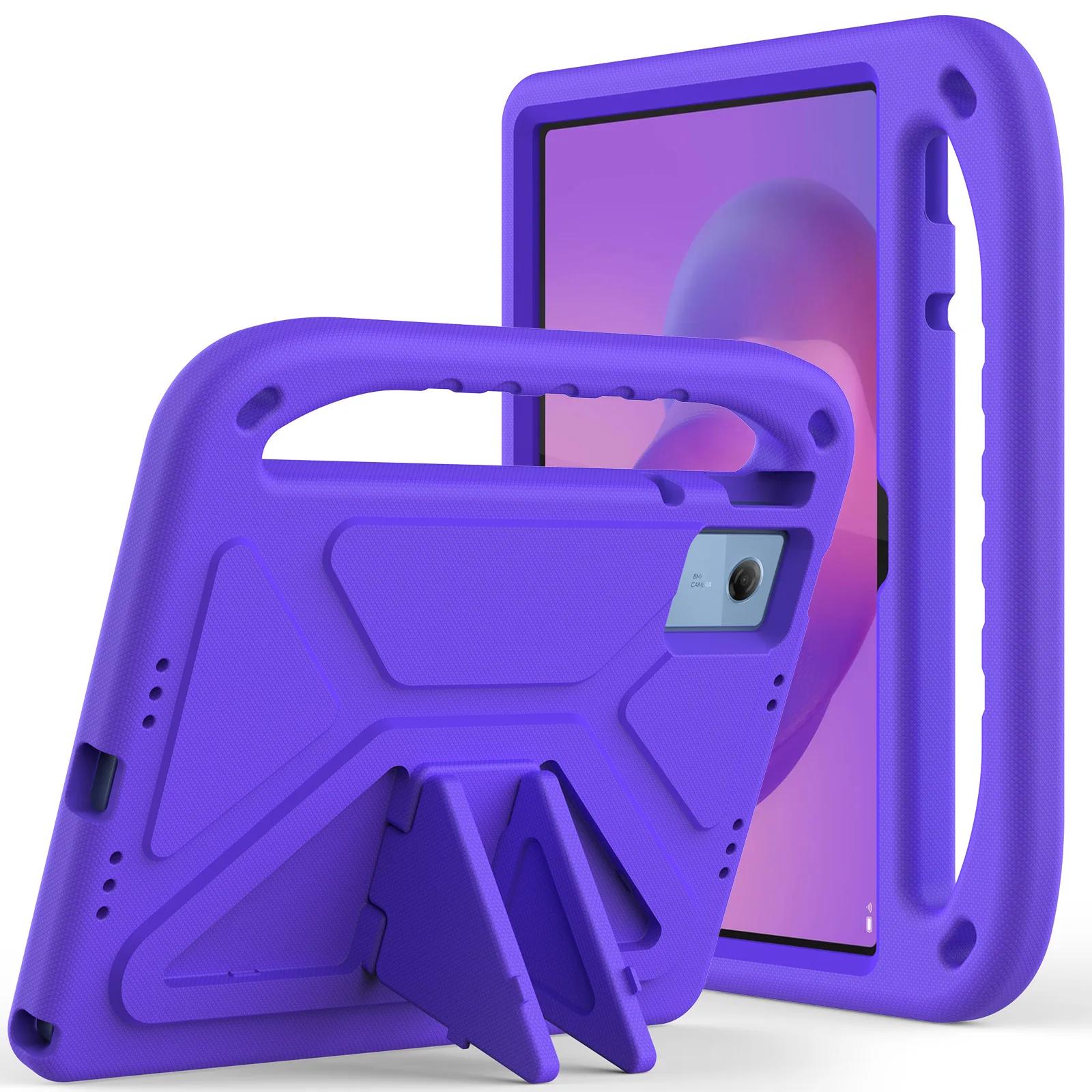 

Kids Case For Tab Idea 11 TB336ZU TB336FU Xiaoxin Pad 11 11inch TB335FC EVA Foam Handle Stand Shockproof Cover #R Idea Tab 11 TB336FU фіолетовий