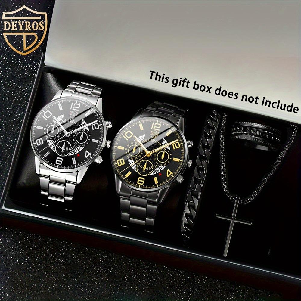5-Piece Set Men S Watch Fashion Business Men S Watch watch + watch + bracelet + necklace + ring