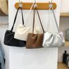 Vintage Pleated Cloud Bag for Women Soft Leather Large Capacity Shoulder Bags Shopping Bags Solid Color
