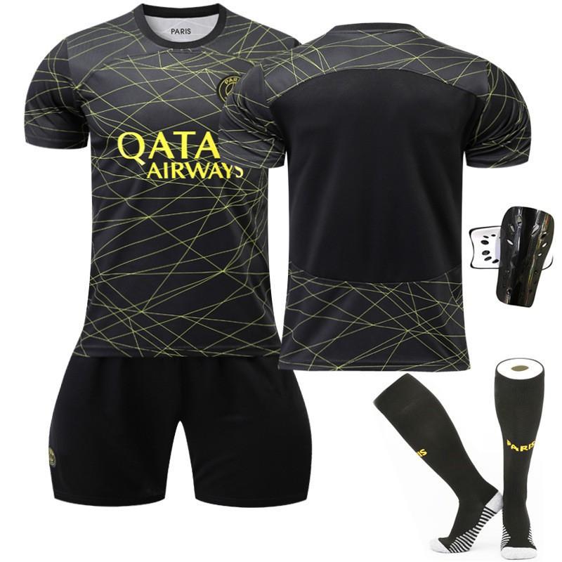 22-23 Paris Three-away Football Jersey No. 30 10 Neymar 7 Mbabpe Black Gold Line