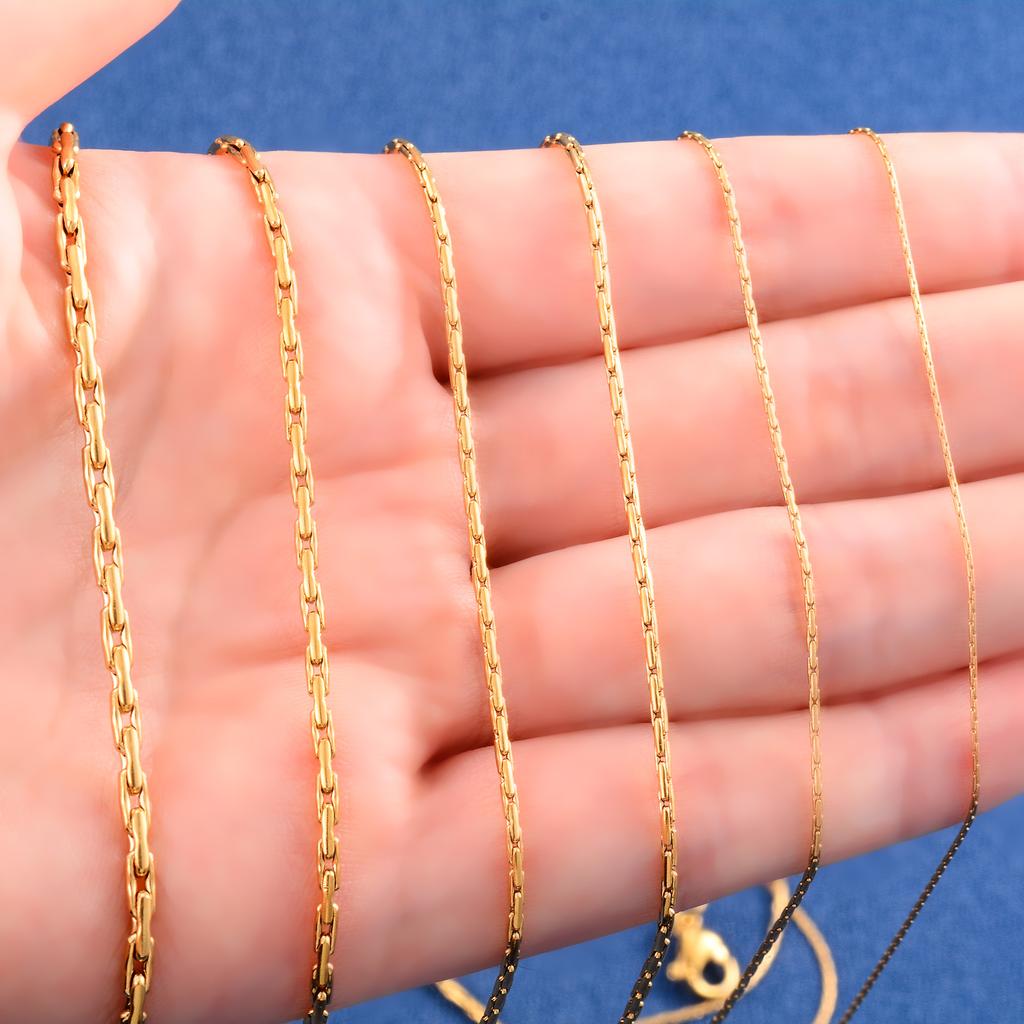 316L Stainless Steel Link Cable Neck Chain Thin Necklace for Women Ladies Gold Color Plated Choker Jewelry Accessories Her Gift