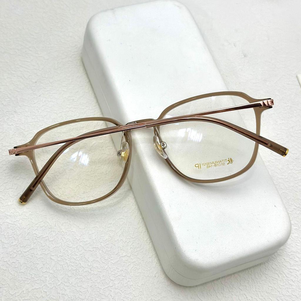 Ultralight Korean Titanium Square Eyeglass Frame - Stylish Men's & Women's Lenses Option