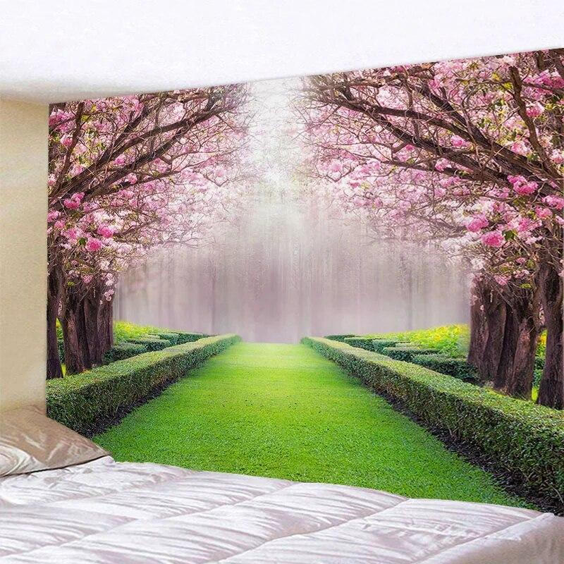 Forest Animals Garden Trees Scenery Tapestry Wall Background Decoration Hanging Cloth Room Living Room Home Decoration
